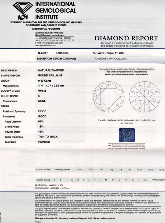 Foto 9 - Diamant, IGI!!!, Brillant 0,40ct Top Wesselton G, D5673
