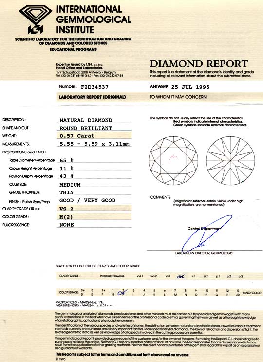 Foto 9 - Diamant 0,57ct Brillant IGI Wesselton Weiss H VS, D5842
