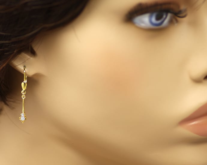 Foto 2 - Ohrringe feine Ohrhänger Diamanten und Brillanten 585er, Q0836