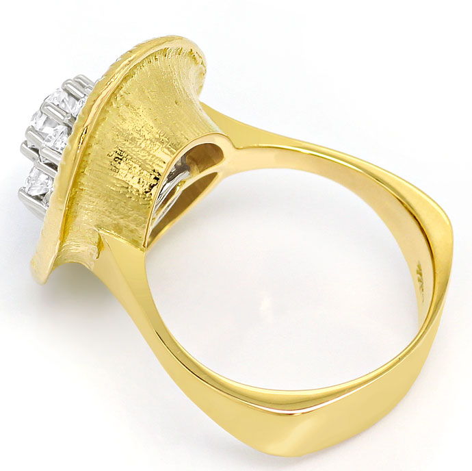 Foto 4 - Brillanten-Gold-Ring mit Halbkaräter im Brillantenkranz, S3693