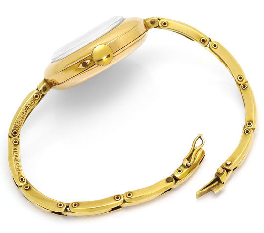 Foto 4 - Alte Damen Taschen Armbanduhr mit Flex Armband 14K Gold, U2387